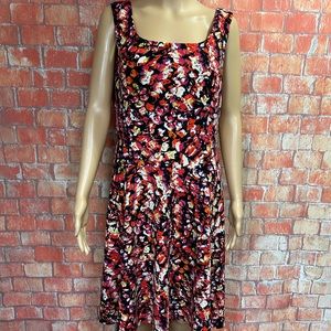 Kasper Splatter Print Fit‎ & Flare Dress